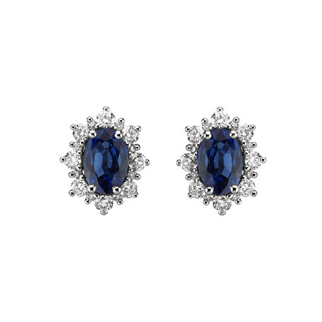 Diamond earrings with Sapphire Mary Magdalene