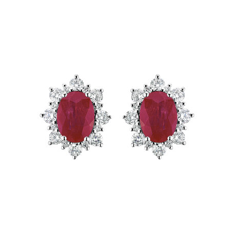 Diamond earrings with Ruby Mary Magdalene