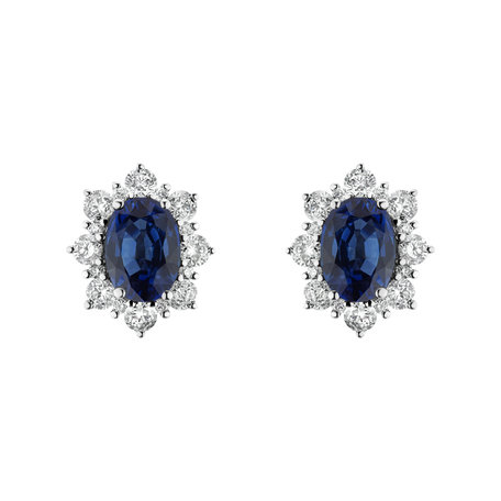 Diamond earrings with Sapphire Mary Magdalene