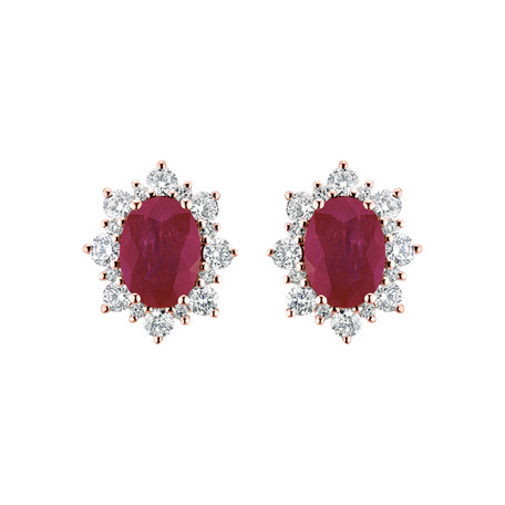 Diamond earrings with Ruby Mary Magdalene