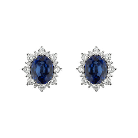 Diamond earrings with Sapphire Mary Magdalene