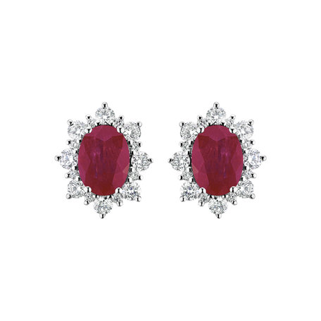 Diamond earrings with Ruby Princess