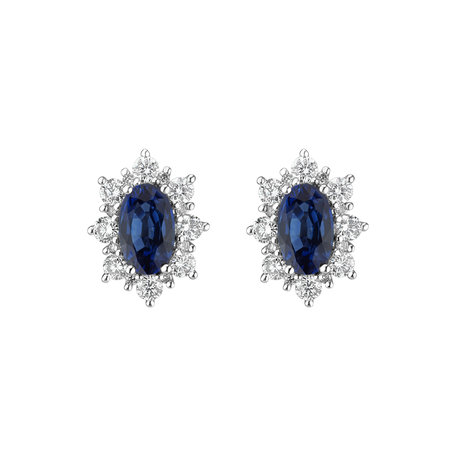 Diamond earrings with Sapphire Princess