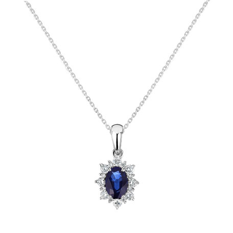 Diamond pendant with Sapphire Royal Aurora