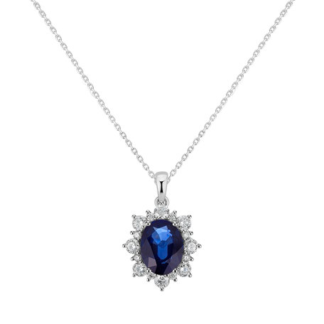 Diamond pendant with Sapphire Royal Aurora