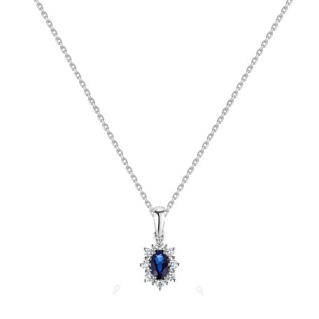 Diamond pendant with Sapphire Princess