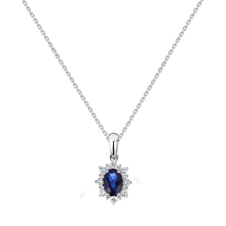 Diamond pendant with Sapphire Princess