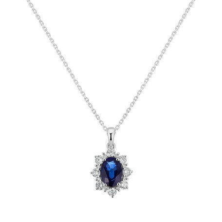 Diamond pendant with Sapphire Princess