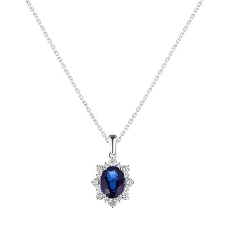 Diamond pendant with Sapphire Princess