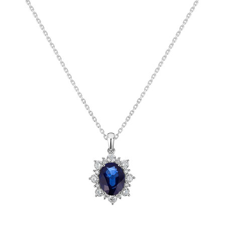 Diamond pendant with Sapphire Princess