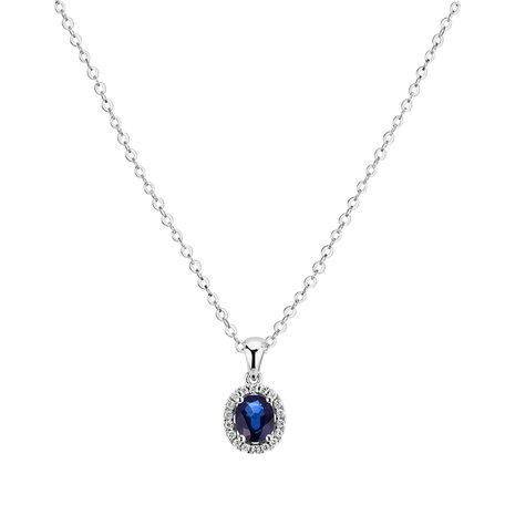 Diamond pendant with Sapphire Princess