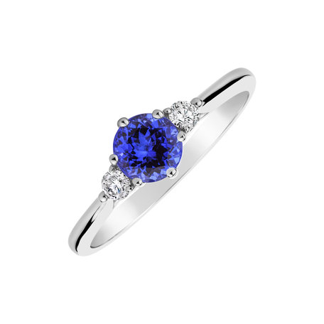 Diamond ring with Tanzanite Midnight Serenity