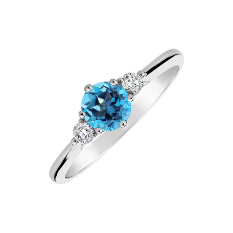 Diamond ring with Topaz Midnight Serenity