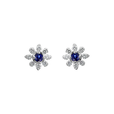 Diamond earrings with Sapphire Frozen Sapphire