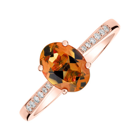 Diamond ring with Citrine Madeira Bonbon