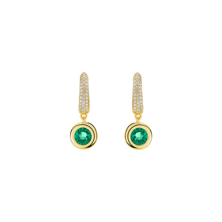 Diamond earrings with Emerald Starshine Essence