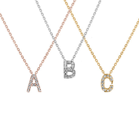 Diamond necklace Glittering Letter T