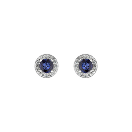 Diamond earrings with Sapphire Sparkling Rain