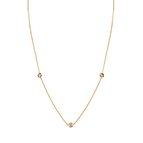 14ct yellow gold diamond necklace Sparkling Dots