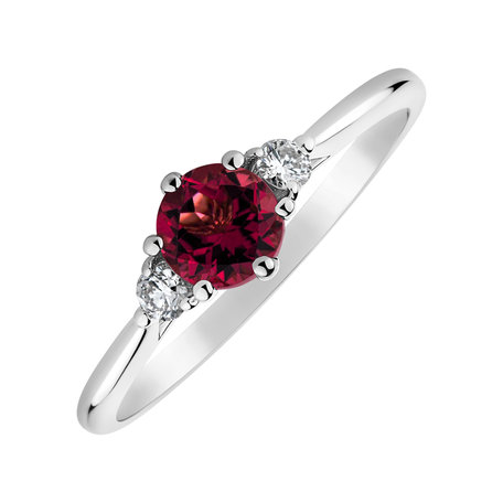 Diamond ring with Rhodolite Midnight Serenity