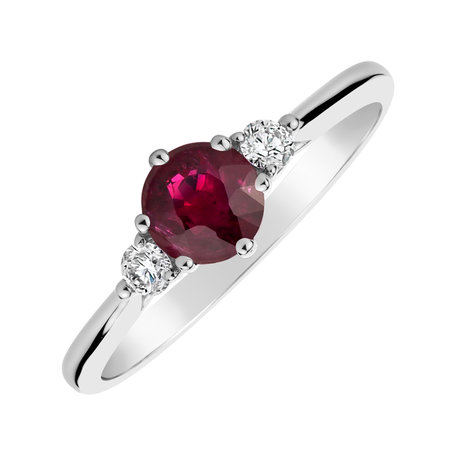 Diamond ring with Ruby Midnight Serenity