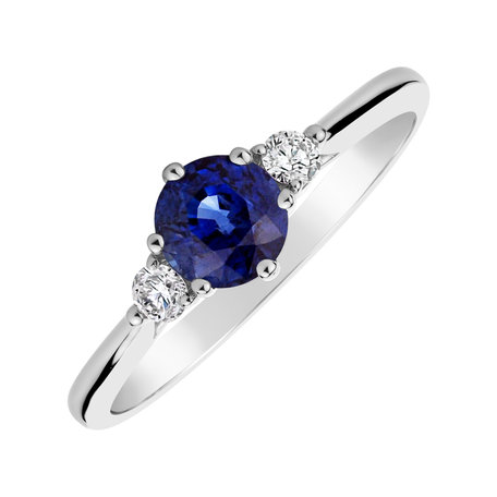 Diamond ring with Sapphire Midnight Serenity