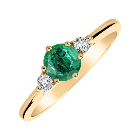 Diamond ring with Emerald Midnight Serenity