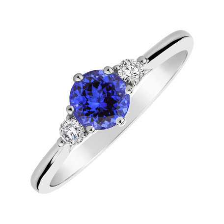 Diamond ring with Tanzanite Midnight Serenity