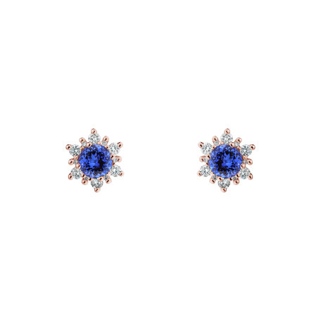 Diamond earrings with Tanzanite Snow Star