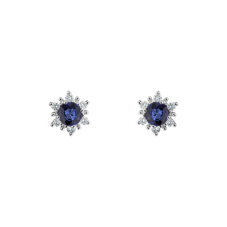 Diamond earrings with Sapphire Snow Star