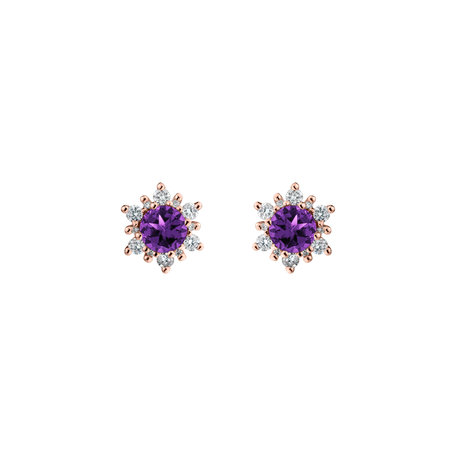 Diamond earrings with Amethyst Brazil Fancy Fairytale