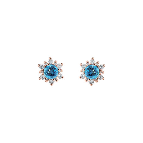 Diamond earrings with Topaz Swiss Fancy Fairytale