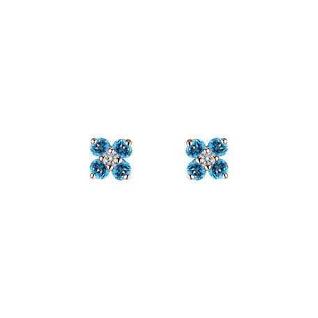 Diamond earrings with Topaz Swiss Divine Bloom