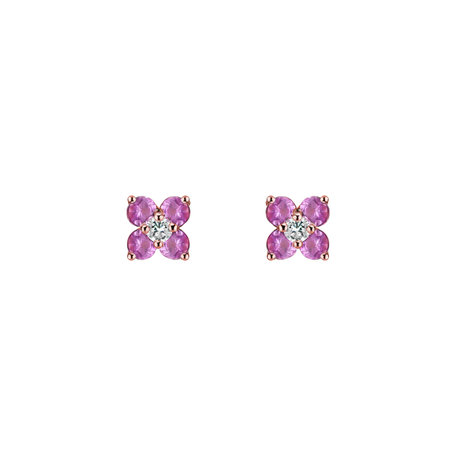 Diamond earrings with Sapphire Divine Bloom