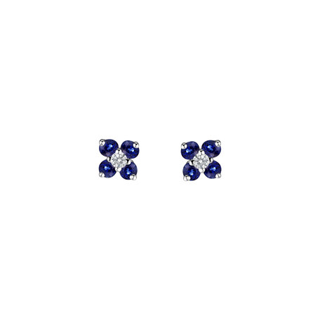 Diamond earrings with Sapphire Divine Bloom