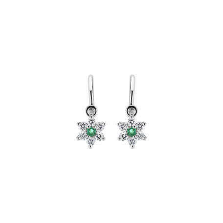 Diamond earrings with Emerald Early Sparks