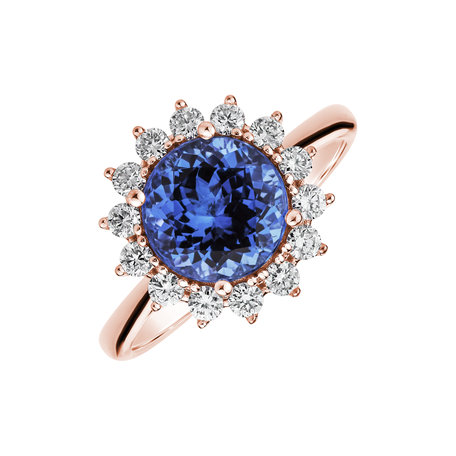 Diamond ring with Tanzanite Stellar Sun