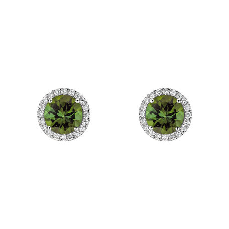 Diamond earrings with Tourmaline Eternal Sunshine