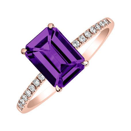 Diamond ring with Amethyst Brazil Perfect Promise