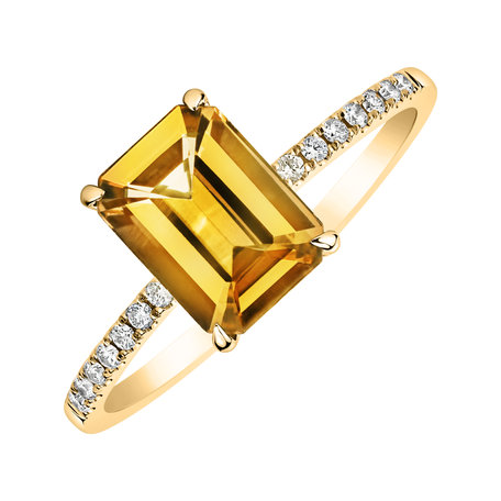 Diamond ring with Citrine Perfect Promise