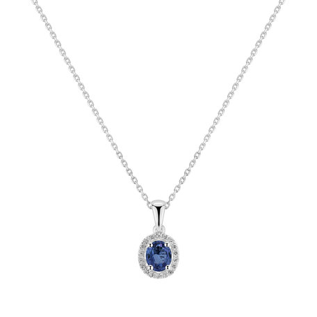 Diamond pendant with Sapphire Princess