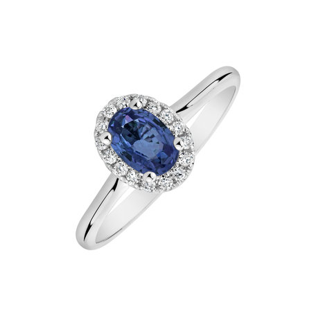 Diamond ring with Sapphire Princess Wish