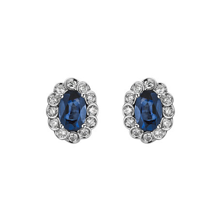 Diamond earrings with Sapphire Princess