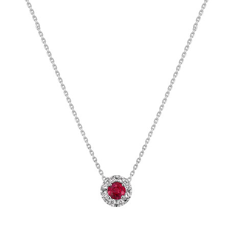 Diamond necklace with Ruby Curvy Wish