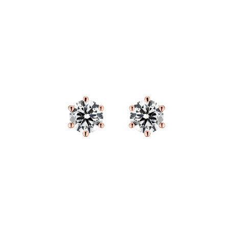 14ct rose gold diamond earrings Vesper Romance