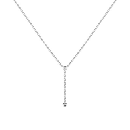 14ct white gold diamond necklace Ethereal Gleam