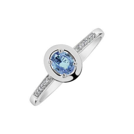 Diamond ring with Sapphire Mystic Mirage