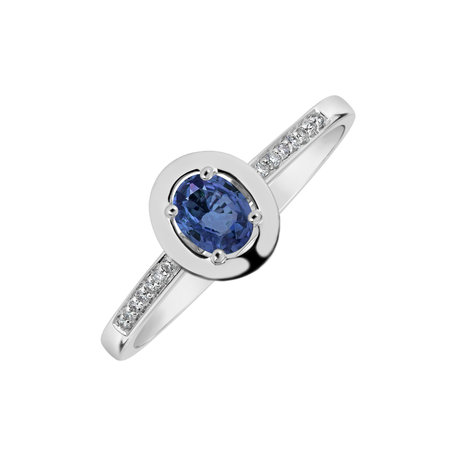 Diamond ring with Sapphire Mystic Mirage