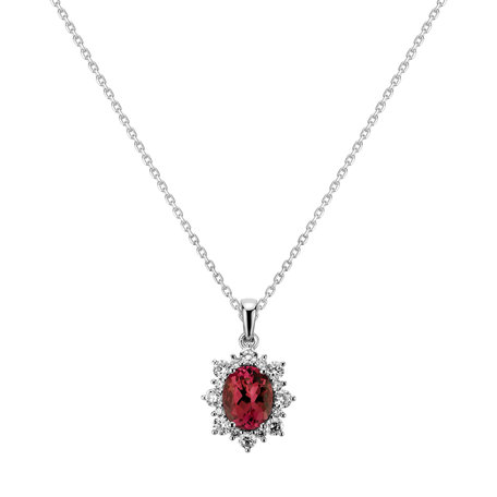 Diamond pendant with Ruby Royal Aurora