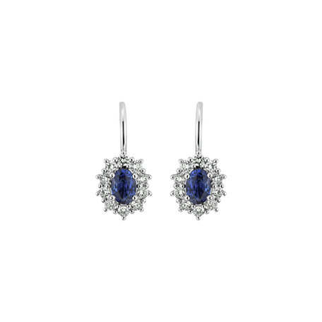 14ct white gold diamond earrings with Sapphire Moon Witchery